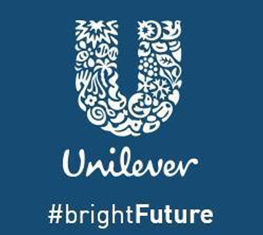 Logo d'Unilever avec un fond bleu