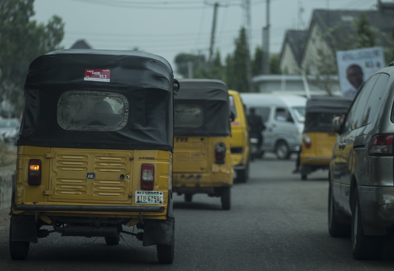 Dans une rue de Lagos, capitale du Nigeria.